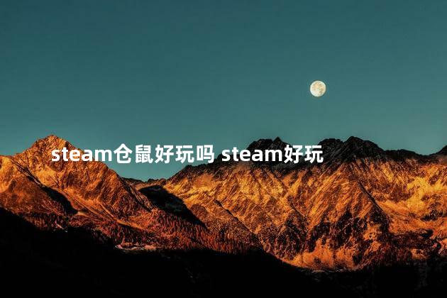 steam仓鼠好玩吗 steam好玩的多人游戏